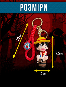 Брелок Ван Піс One piece Великий куш манга Монкі Д. Луффі Luffy Monkey Солом'яний капелюх на бочці для ключів 7,5 см synthetic.ua - Фото 1
