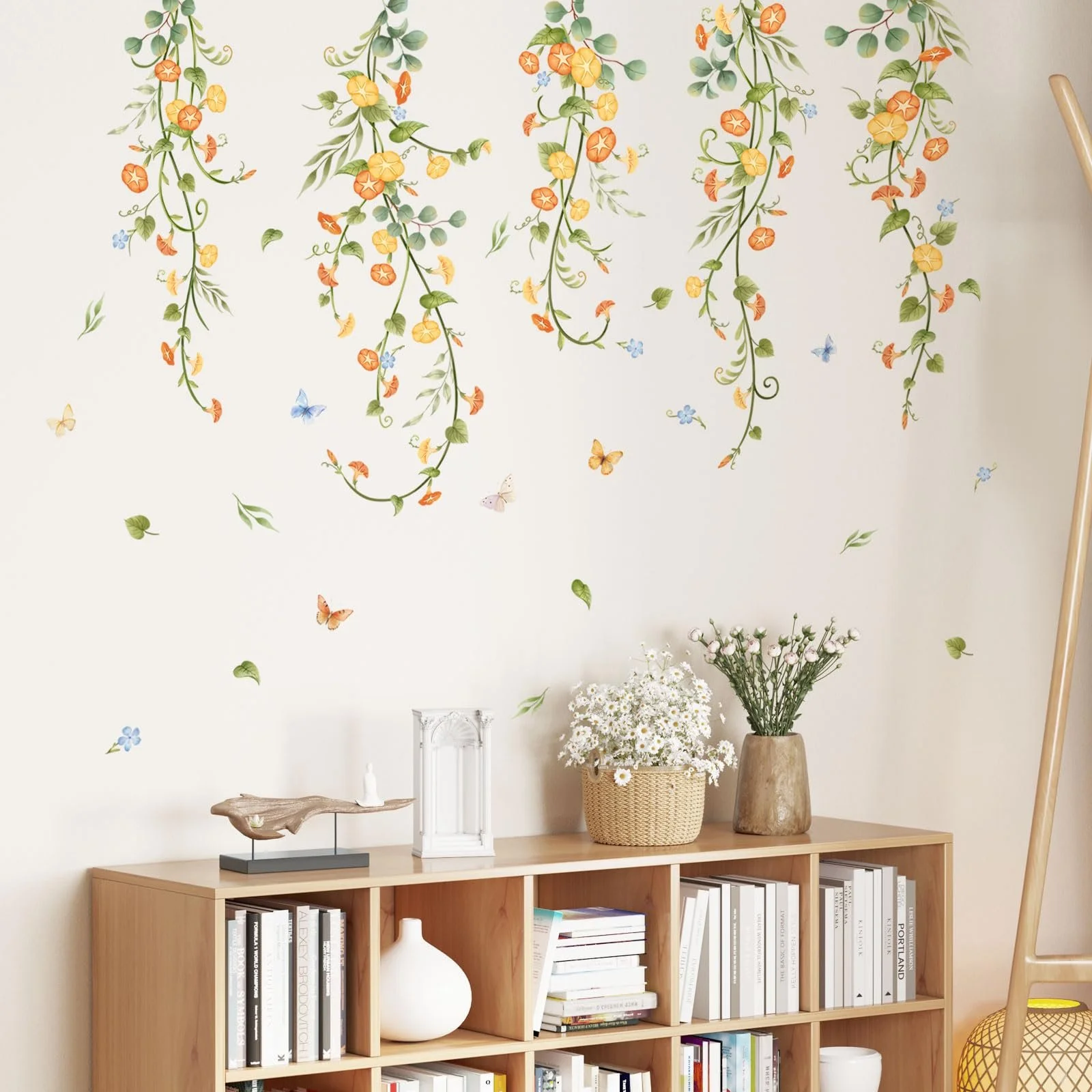 Наклейка на стіну Supzone Flowers Жовта квітка в'юнка 125 x 85 см, фото №3