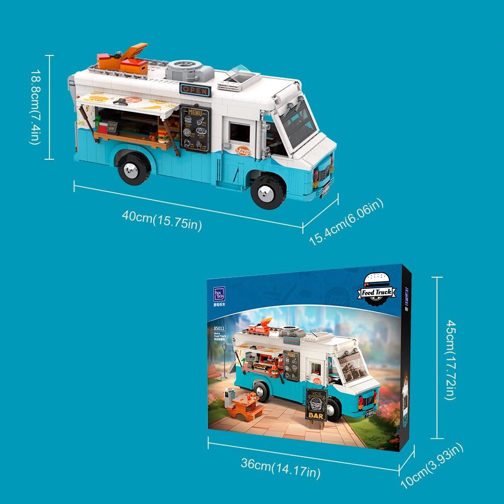 Набір для будівництва PANTASY Nostalgic Food Truck Retro Step Van для підлітків і дорослих Колекційна модель, фото №8