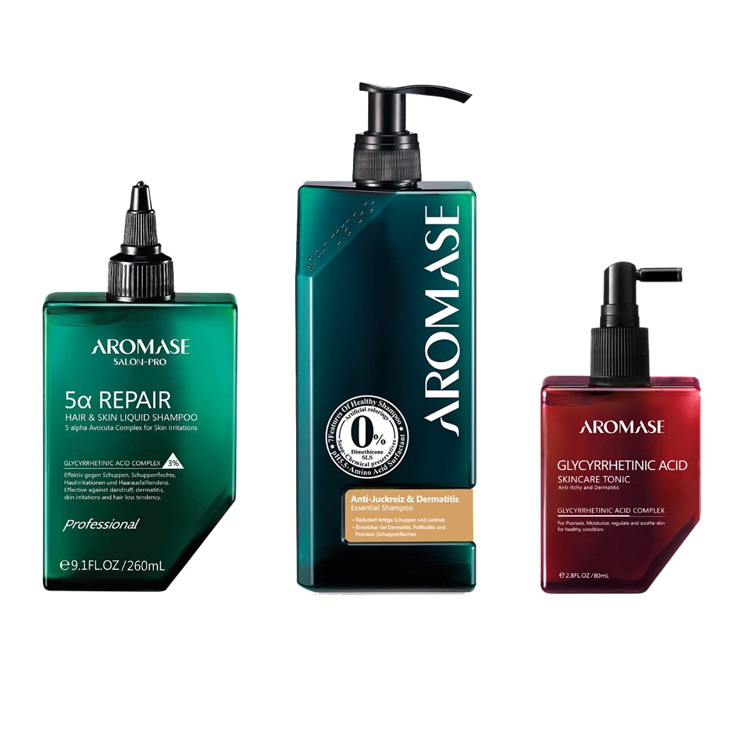 Набор AROMASE для лечения псориаза на коже головы с противо-перхотным шампунем (большой (260 мл + 400 мл + 80 мл)), фото №1 Набор AROMASE для лечения псориаза на коже головы с противо-перхотным шампунем (большой (260 мл + 400 мл + 80 мл)), фото №1