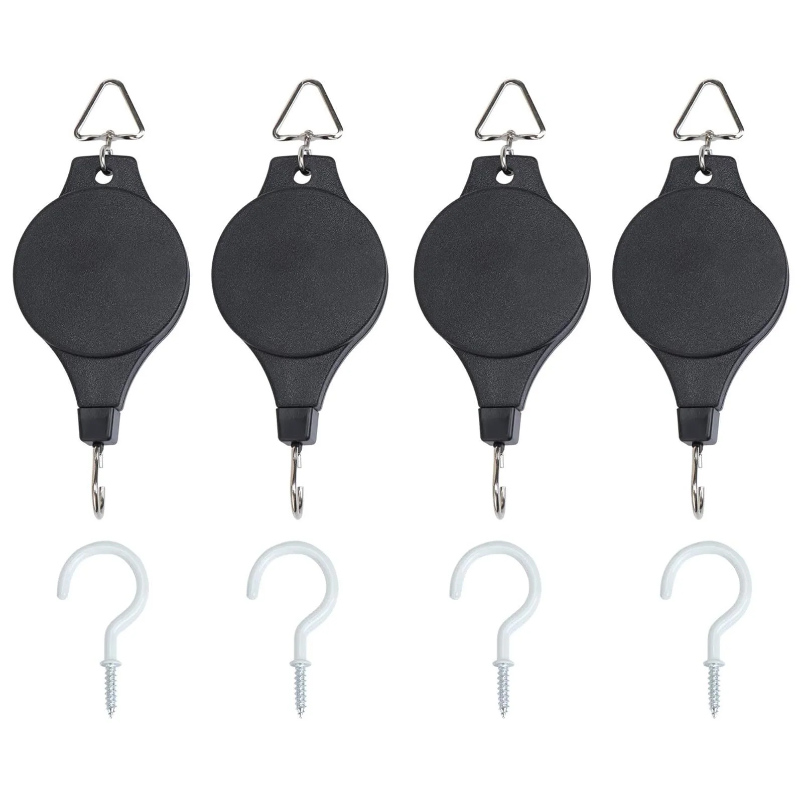 Роликовий гачок для рослин 4 шт. Висувний Тримач для підвісних кошиків Садовий, фото №1