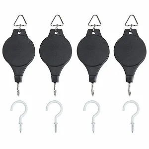 Роликовий гачок для рослин 4 шт. Висувний Тримач для підвісних кошиків Садовий - Фото 1