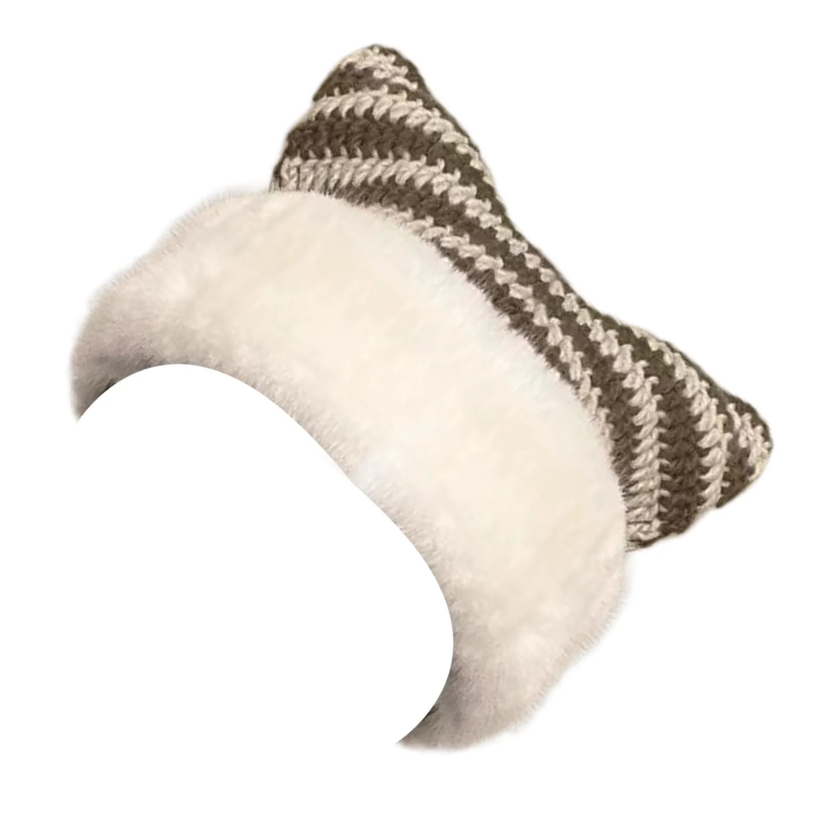 В'язана тепла смугаста шапка з котячими вушками Ldabrye, фото №7 В'язана тепла смугаста шапка з котячими вушками Ldabrye, фото №7