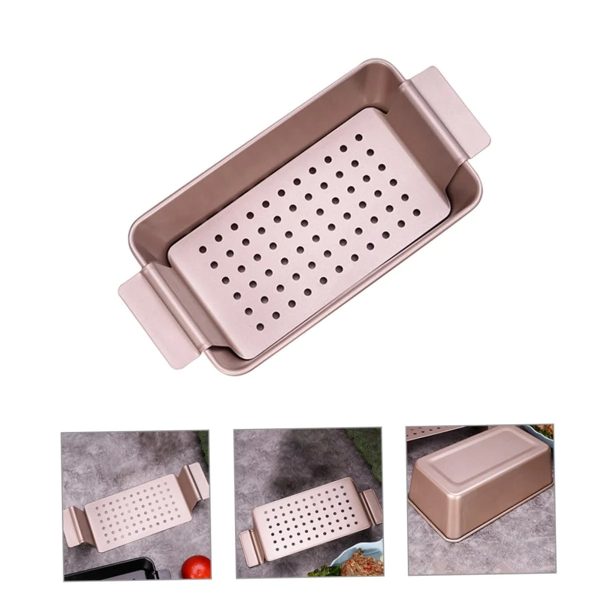 Форма для выпечки хлеба Veemoon Rose Gold углеродистая сталь с антипригарным покрытием большая розовая позолота, фото №4