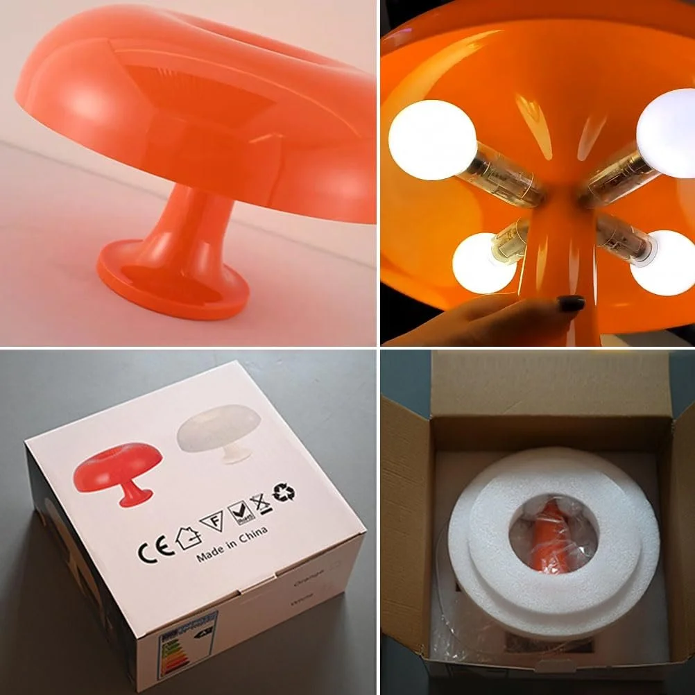 Настільна лампа Mushroom LED Помаранчева 32 x 23 см., фото №6