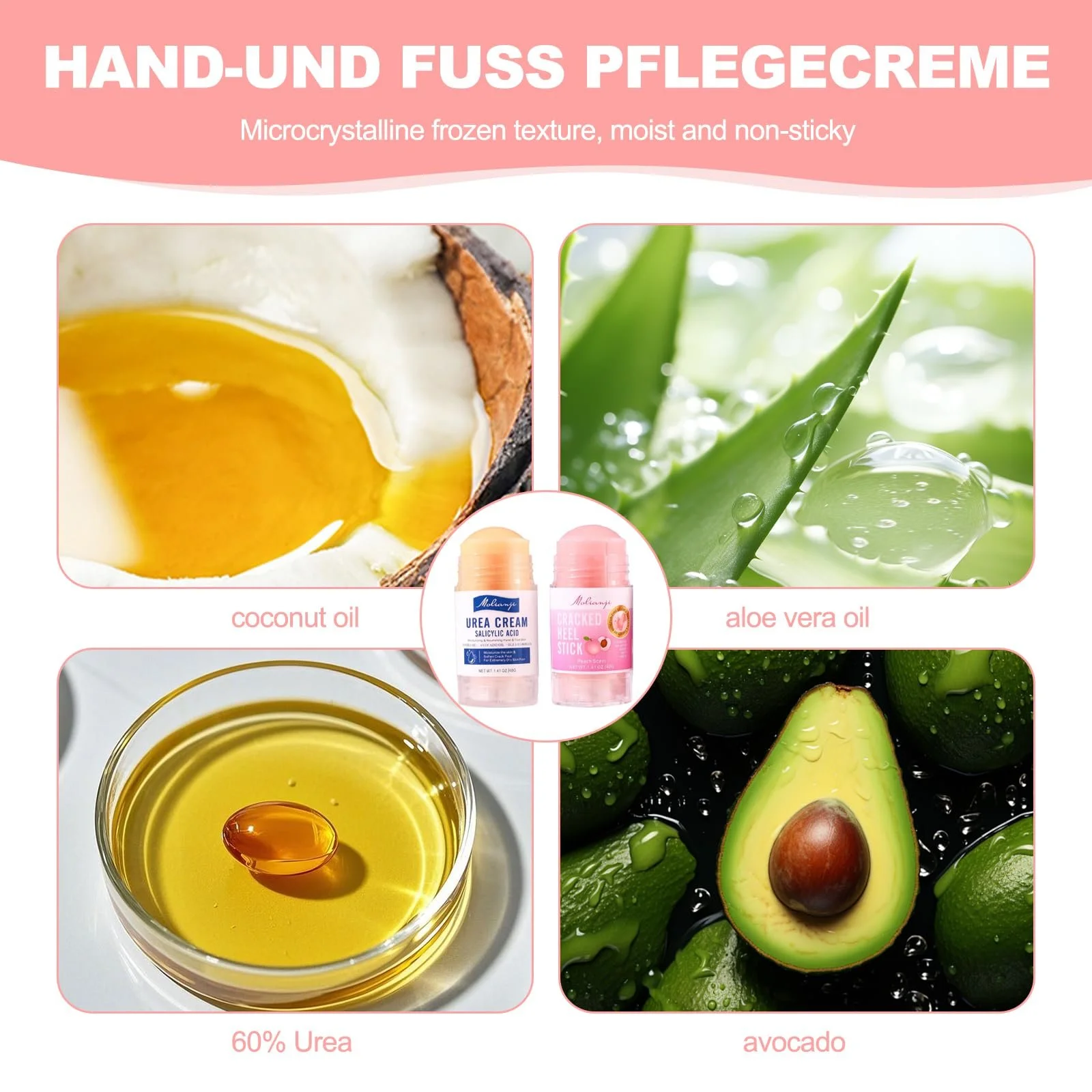 Набор кремов для ног для очень сухой кожи и мозолей, для потрескавшихся пяток, коленей, локтей и рук, увлажняющий, 40 г (2 шт. в упаковке), фото №4