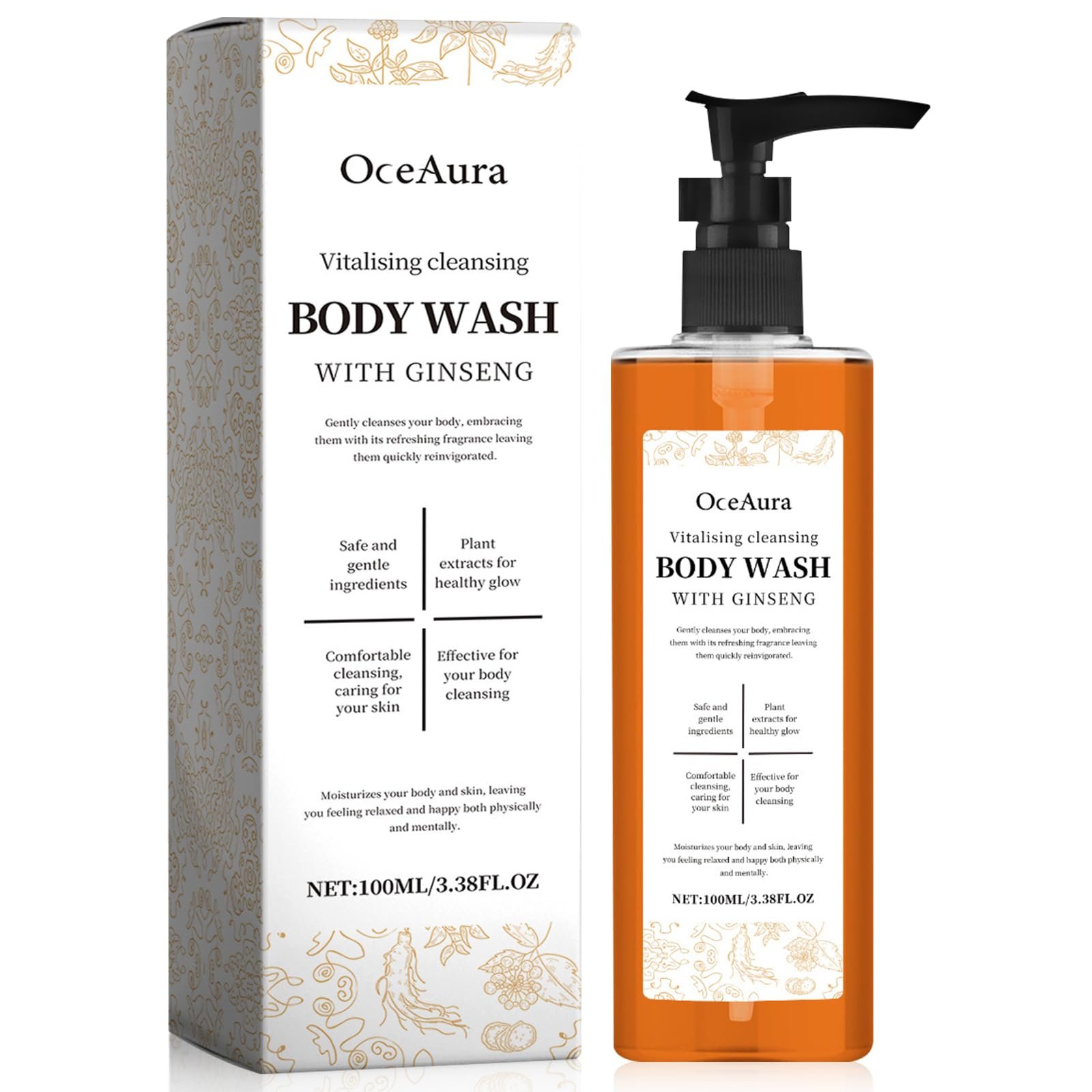 Гель для душа Revitalising с экстрактом женьшеня увлажняющий и бодрящий 100 мл, фото №1