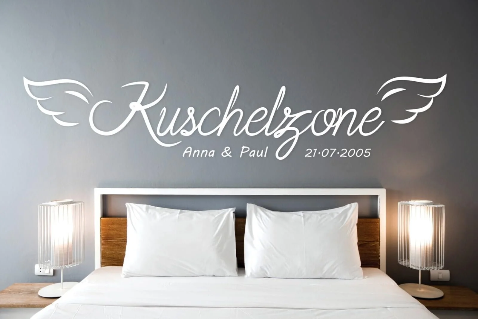 Наклейка на стіну tjapalo Cuddly Zone Ім'я та Дата 170 x 34 см Біла, фото №1