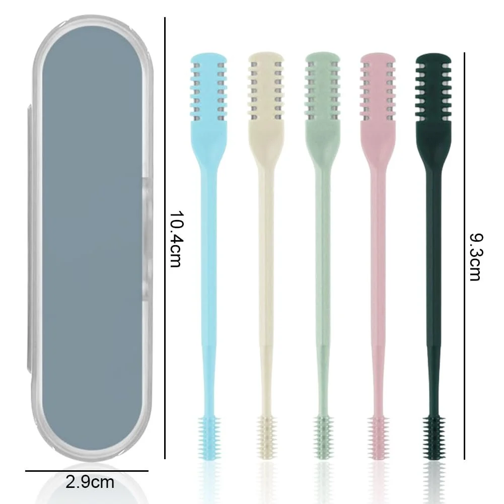Тример для носу 2 в 1 5 штук 360° обертовий інструмент для видалення волосся з носу портативний мануальний двосторонній, фото №7