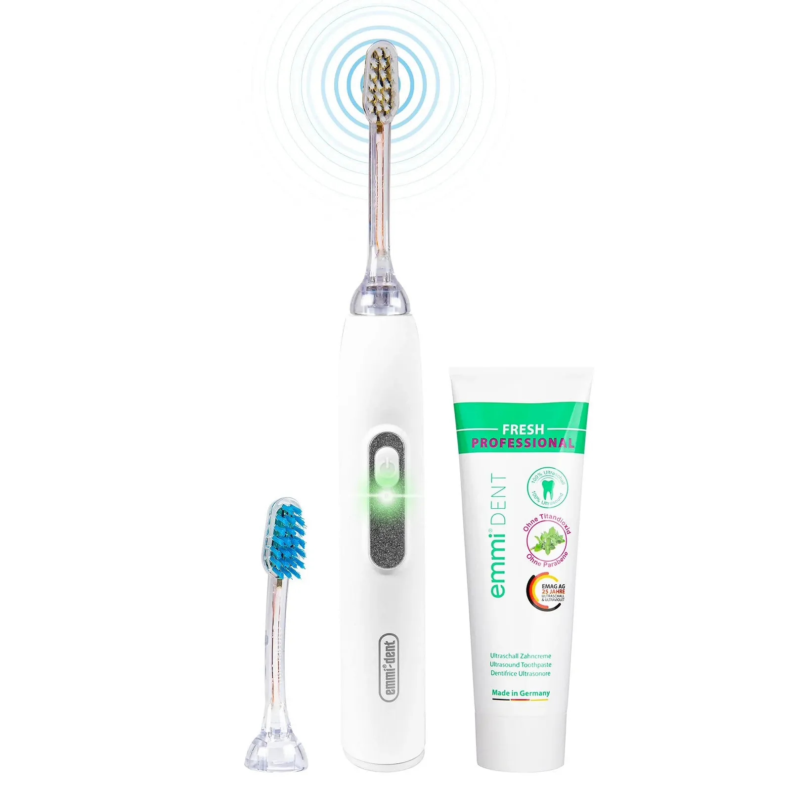 Электрическая ультразвуковая зубная щетка emmi-dent Metallic White, фото №1