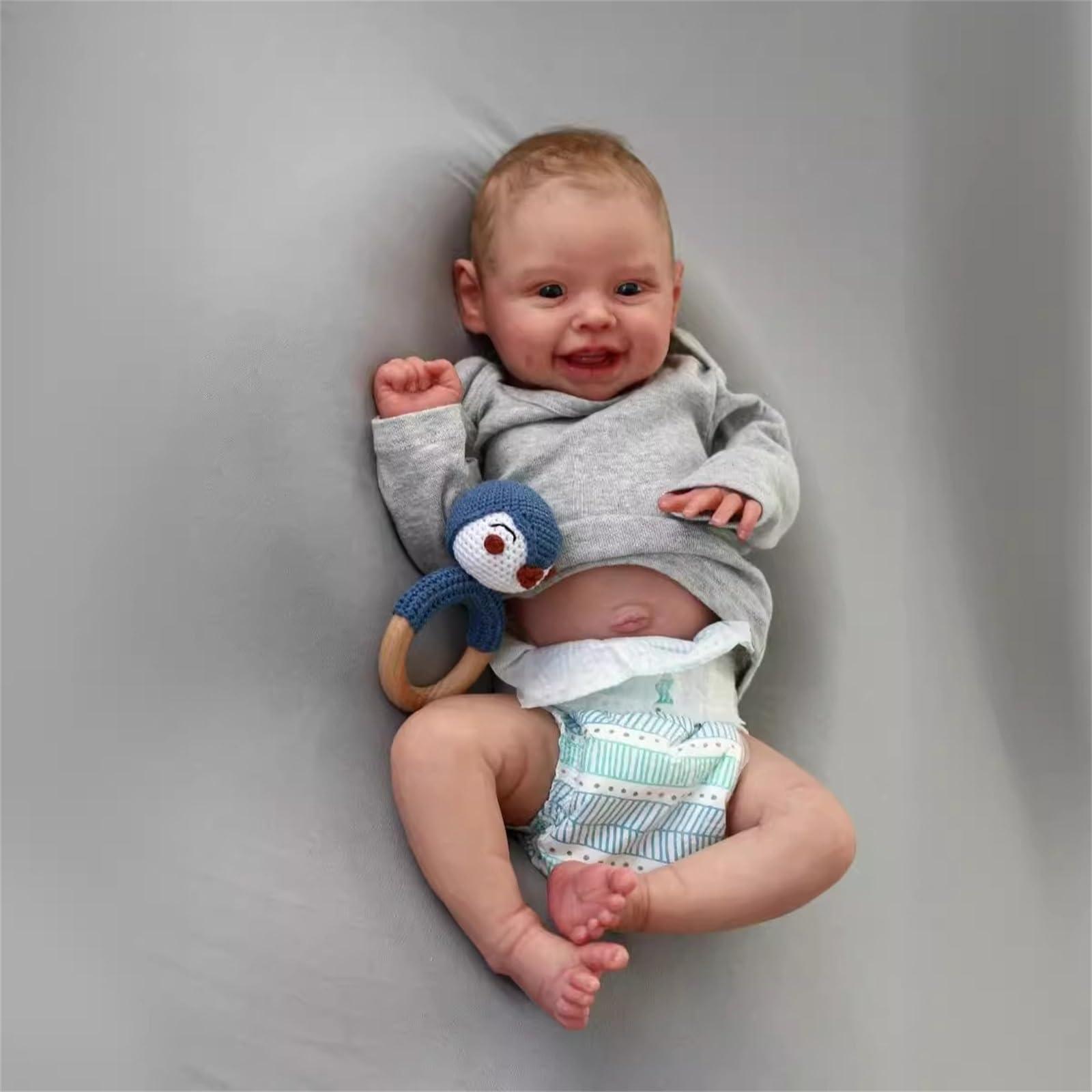 Кукла ZTZHYZR Reborn 20 дюймов / 50 см Полный силикон Мальчик Фотореалистичная с пустышкой и бутылочкой Для детей от 3 лет, фото №2