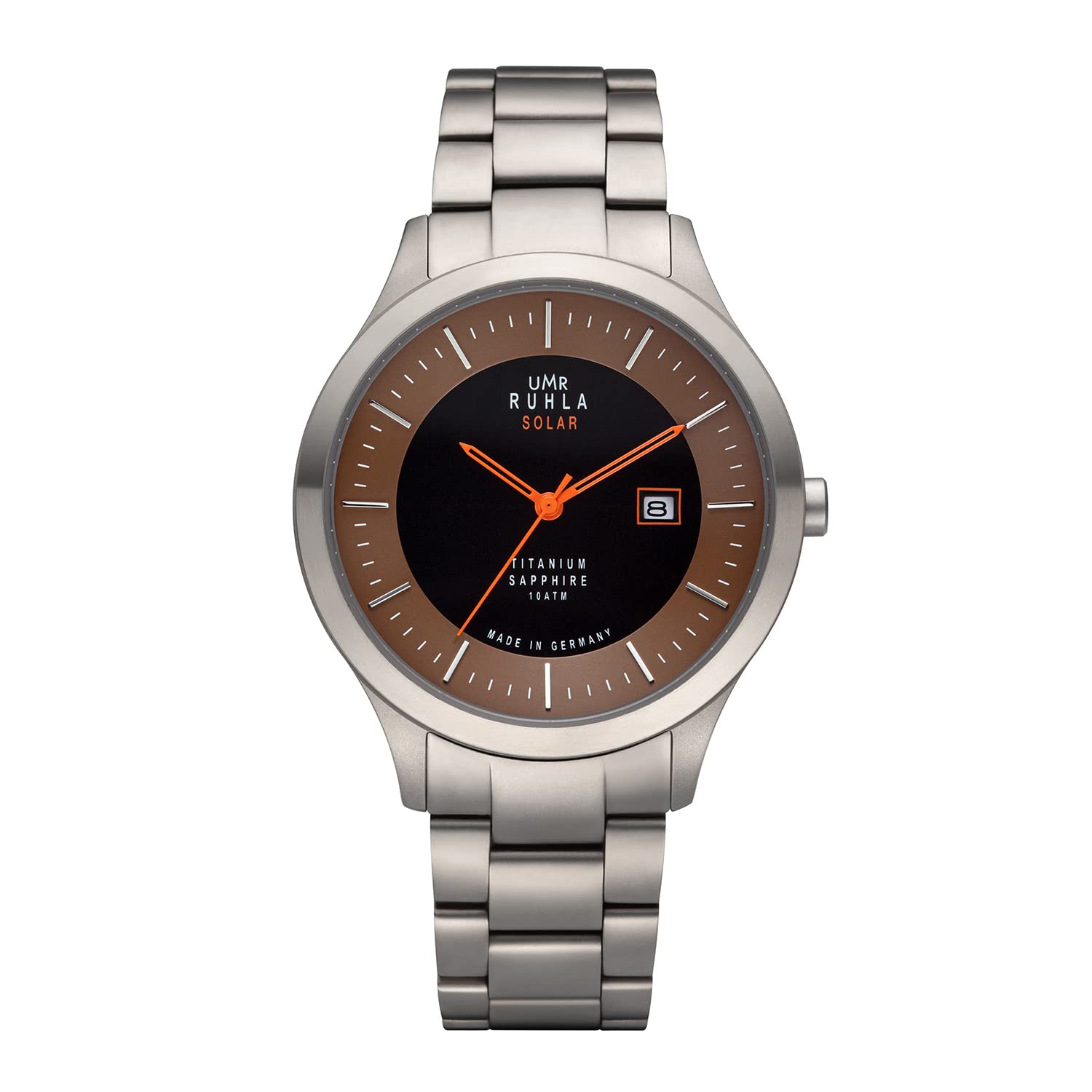 Чоловічий годинник UMR RUHLA Solar Titanium Date 10 Bar 95951M Сріблястий Браслет, фото №1