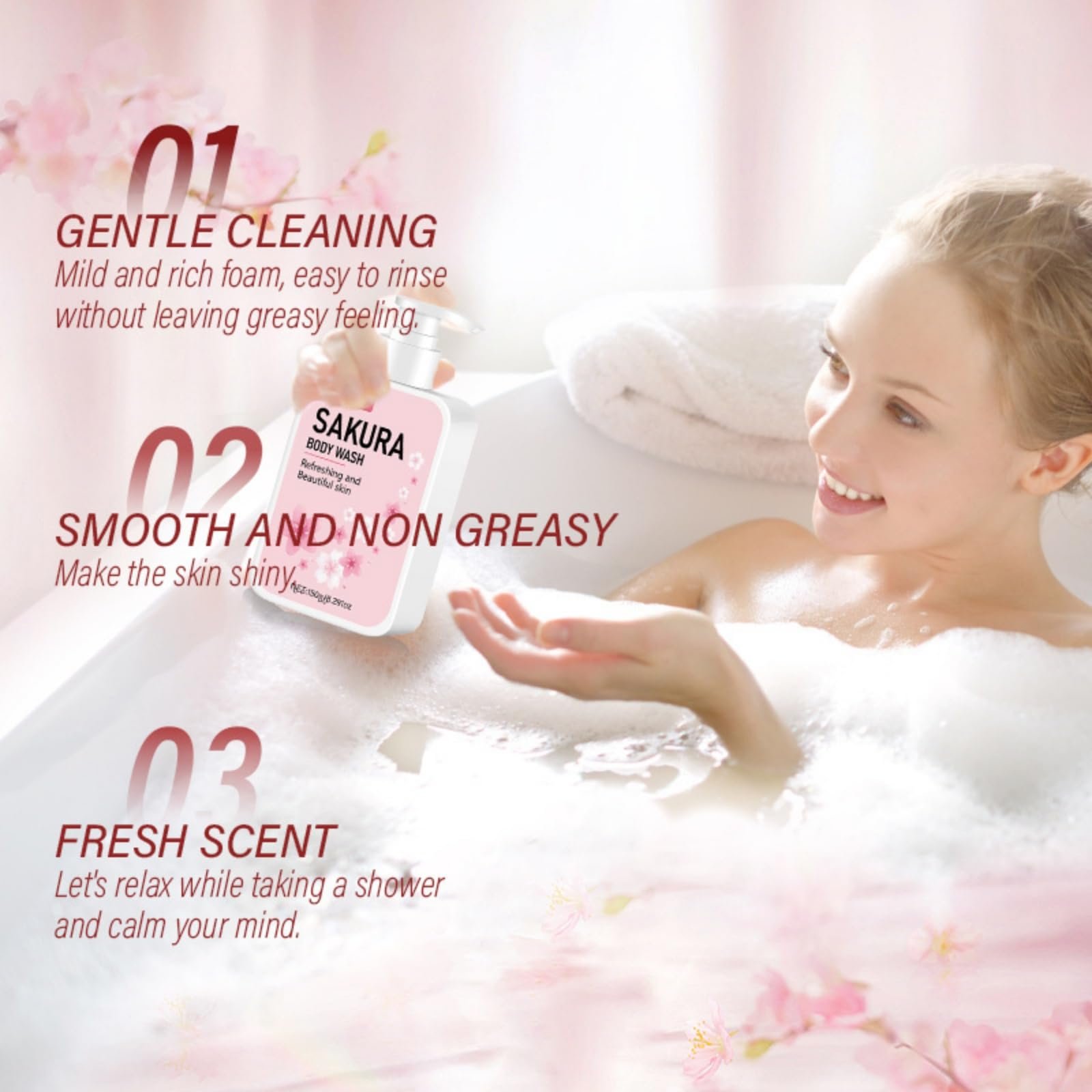 Гель для душу та лосьйон для тіла Cherry Blossom зволожувальний очищувальний для сухої шкіри 150 мл, фото №6