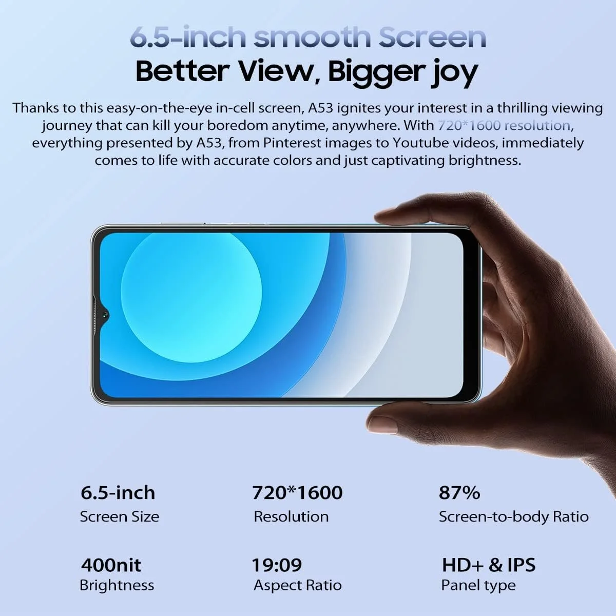 Смартфон 6.5" Blackview A53 3/16Gb 4G 2-SIM 12/5Мп 4 ядра Android 12 Grey, фото №5