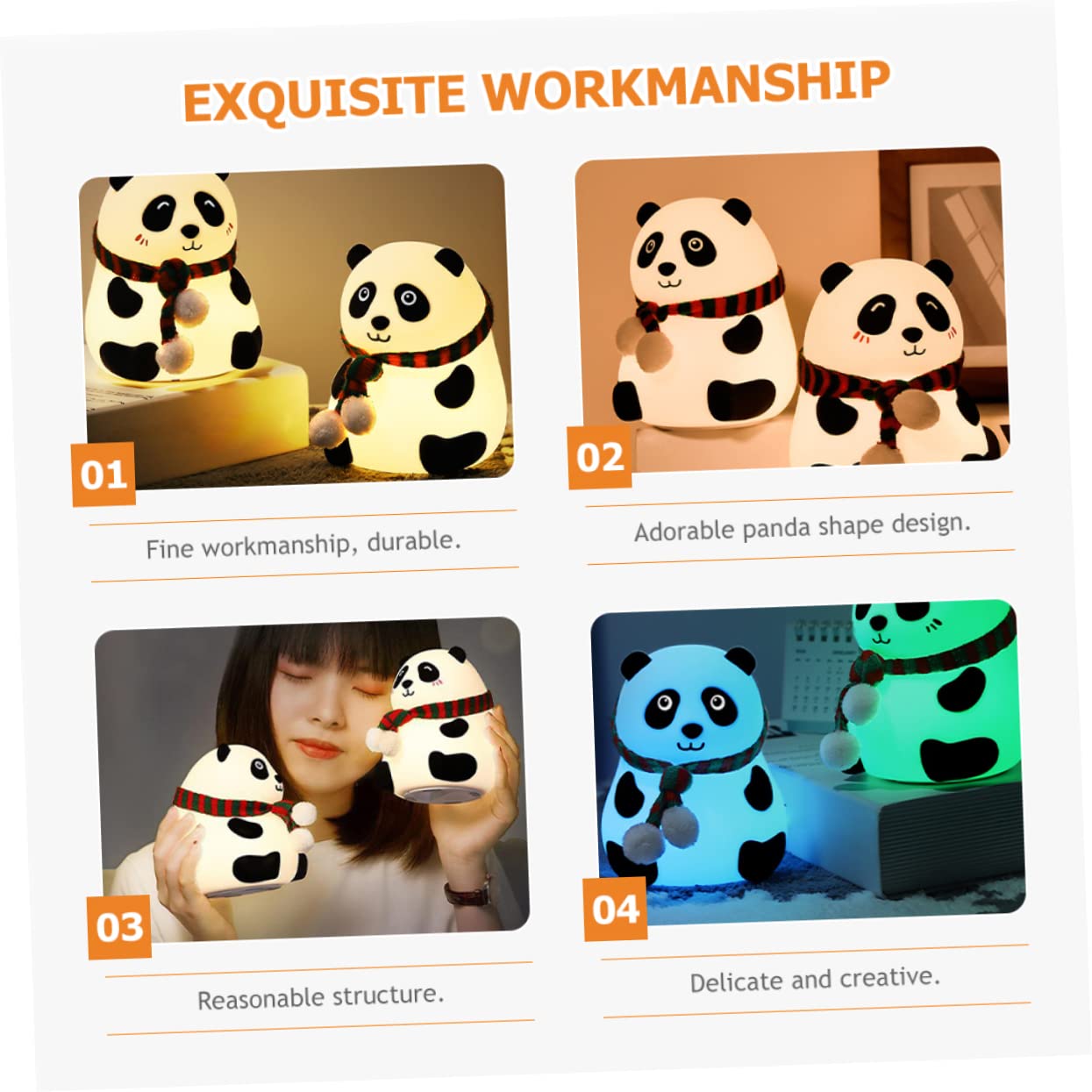 Лампа DOITOOL Panda Night Duck LED Детская Настольная Силиконовая, фото №6