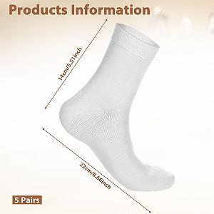 Носки Vin Beauty Женские хлопковые, 5 пар, Легкие тонкие носки до середины икры, Мягкие дышащие хлопковые носки для подростков и девочек, Размер 5-8, Белый synthetic.ua - Фото 1
