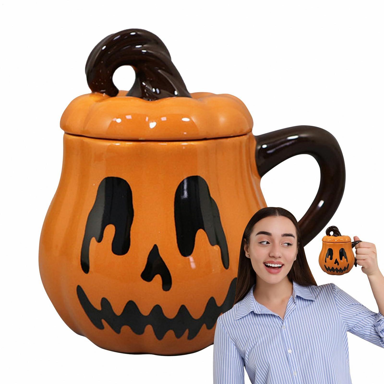 Кружка Teksome Тыква Керамическая с крышкой 350 мл, фото №6