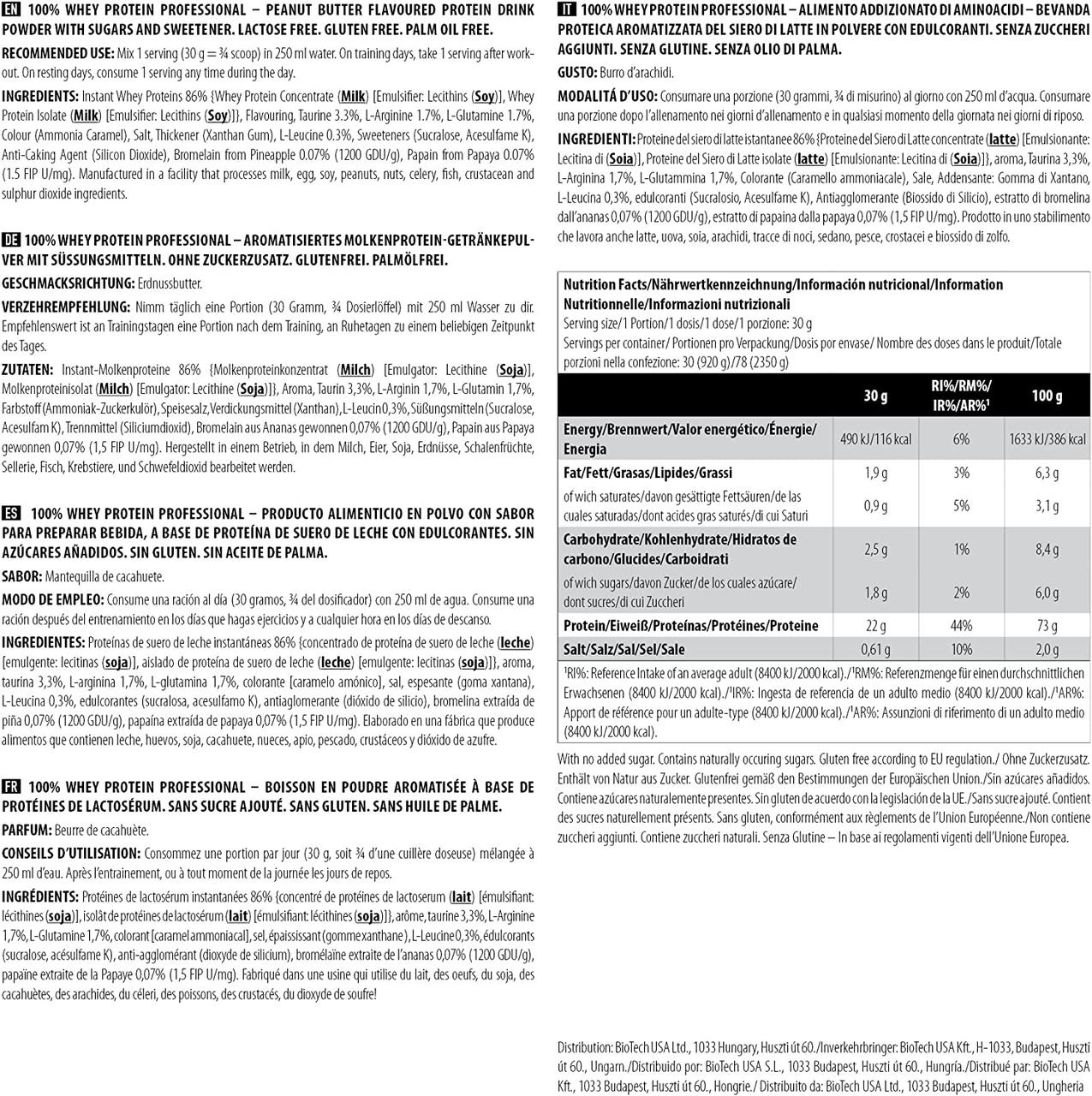 Протеїн 100 Whey Protein Professional 30g Peanut butter, фото №2