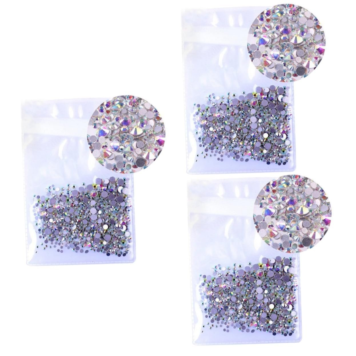Стразы для ногтей COHEALI 4320шт хрустальное стекло AB-цвета прозрачные стразы с плоским дном для дизайна ногтей и украшений одежды и аксессуаров, фото №1