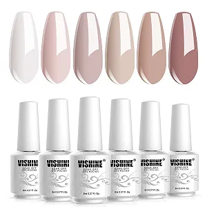 Гель-лак Vishine кремово-бежевий хакі, 8 мл, партія 081 - Фото 1