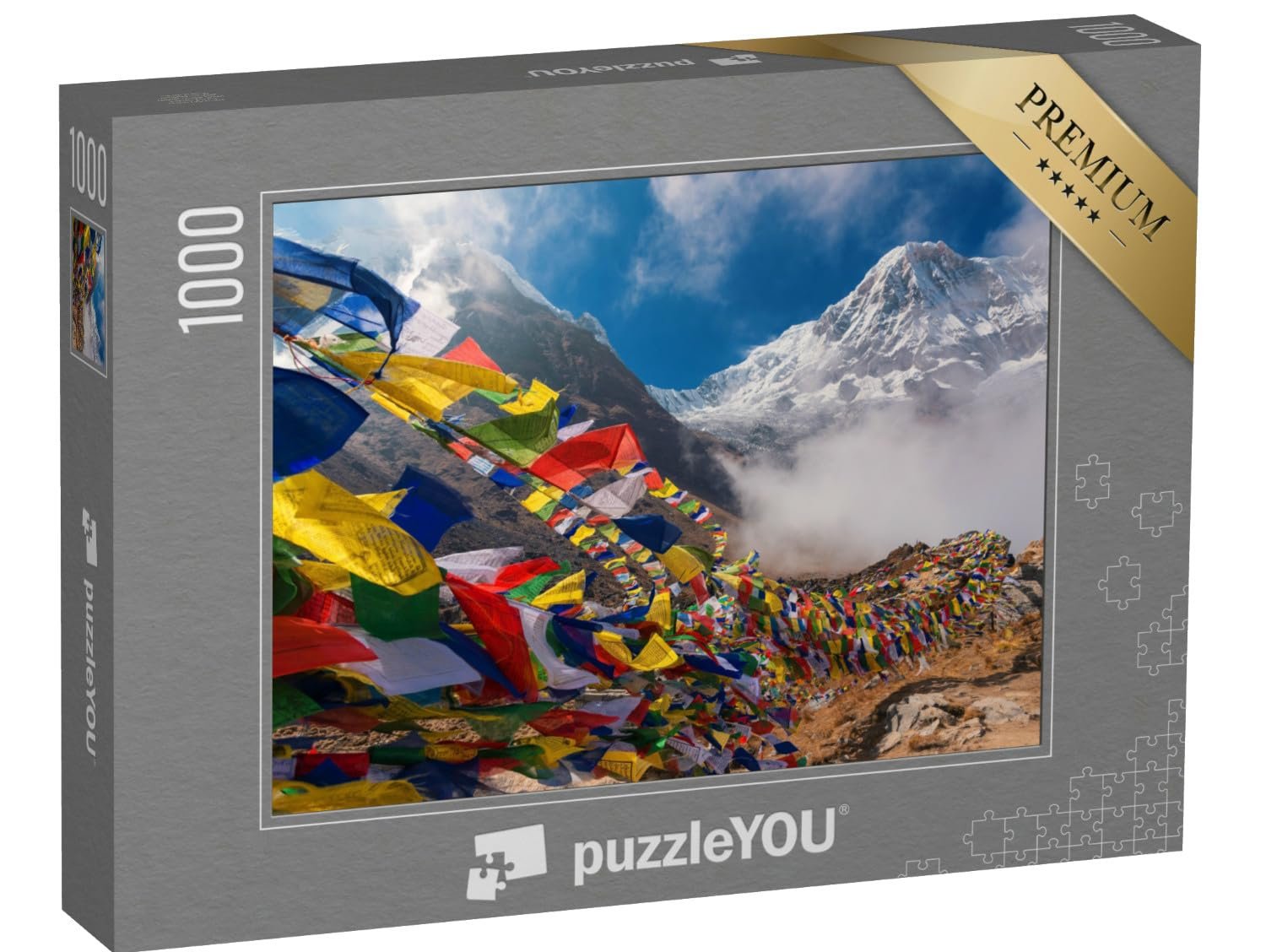 Пазл puzzleYOU Himalayas "Молитвенные флаги перед горой Аннапурна I, Непал" 1000 элементов, фото №1