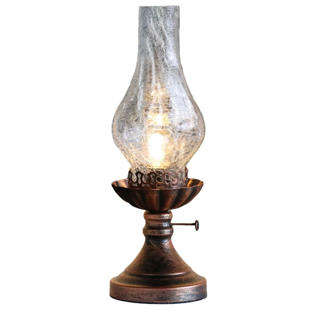 Настільна лампа Vintage Petroleum Lamp Retro Glass E27 Clear 40 см, фото №1
