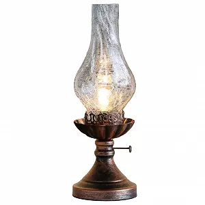 Настільна лампа Vintage Petroleum Lamp Retro Glass E27 Clear 40 см - Фото 1