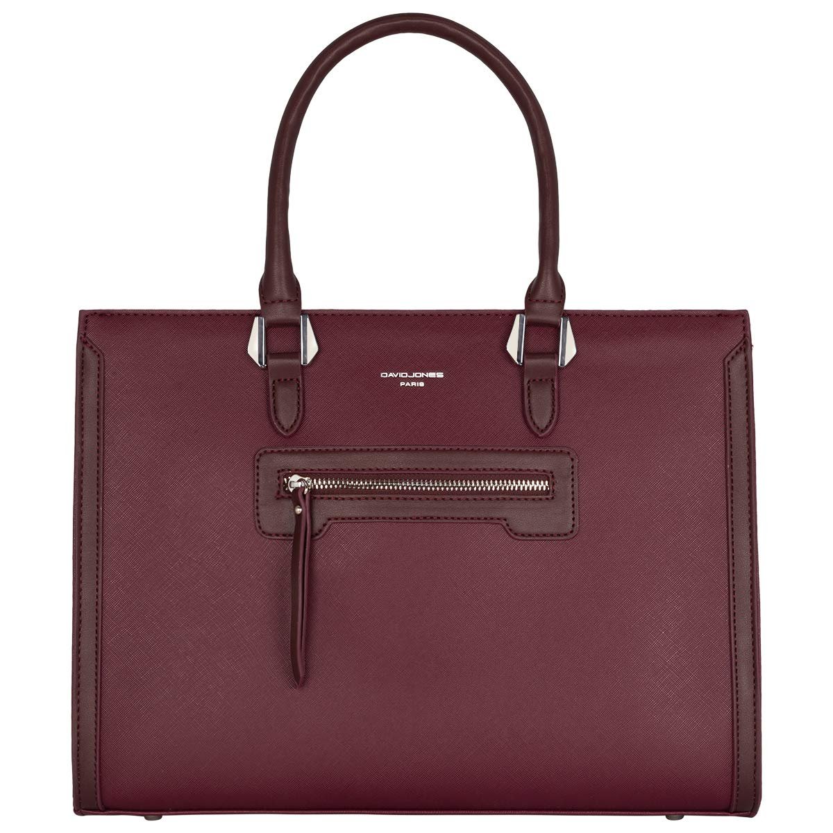 Сумка-шоппер David Jones, большая, с короткими ручками, из полиуретановой кожи, с множеством отделений, красная, фото №4