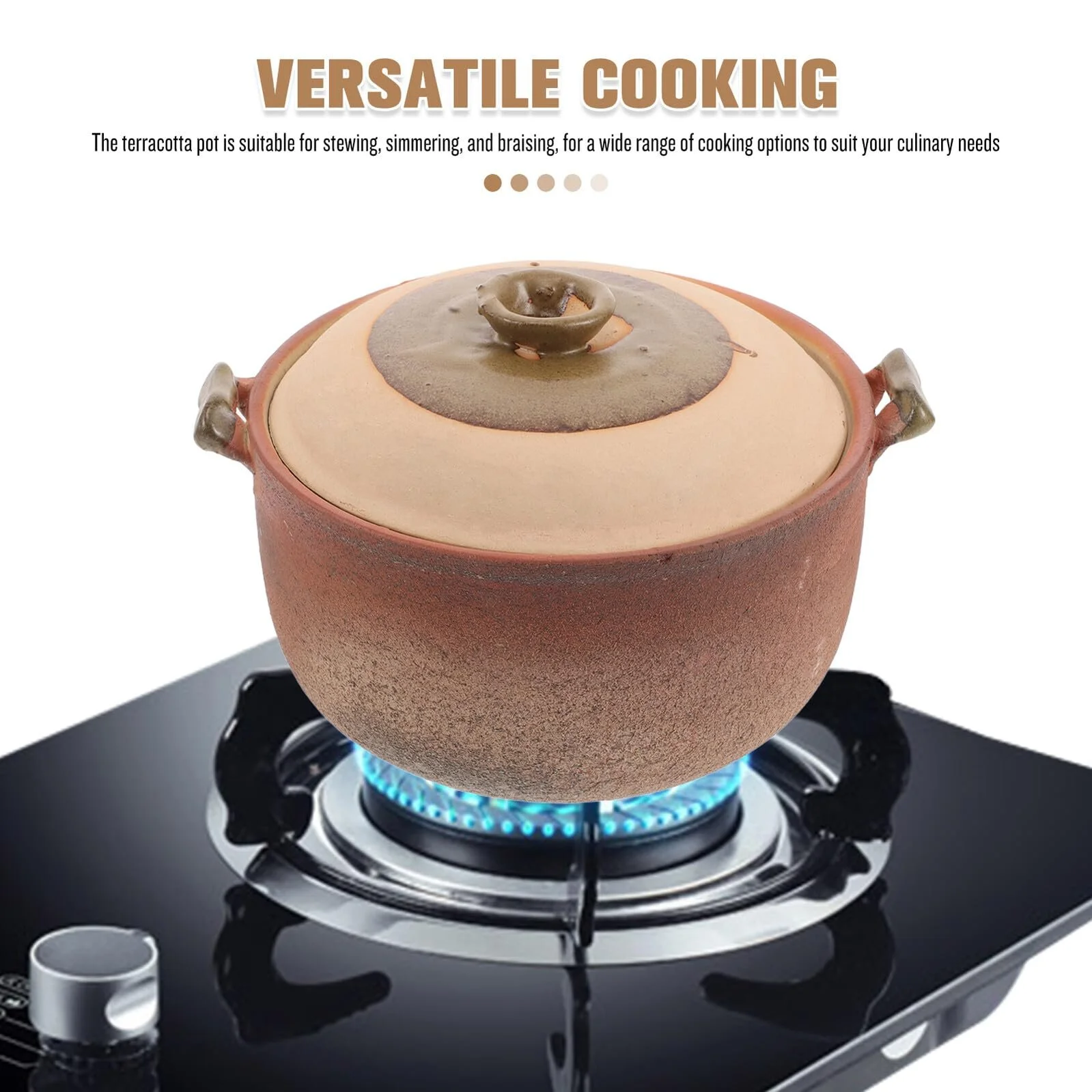 Кастрюля керамическая термосохраняющая для тушения и супов энергосберегающая, фото №3