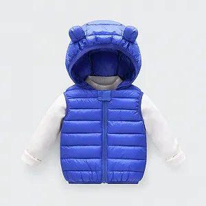 Жилет стеганый Generisch Легкий зимний для девочек и мальчиков Без рукавов Водонепроницаемый Жилет с капюшоном Пуховый жилет для школы и спорта на открытом воздухе synthetic.ua - Фото 1