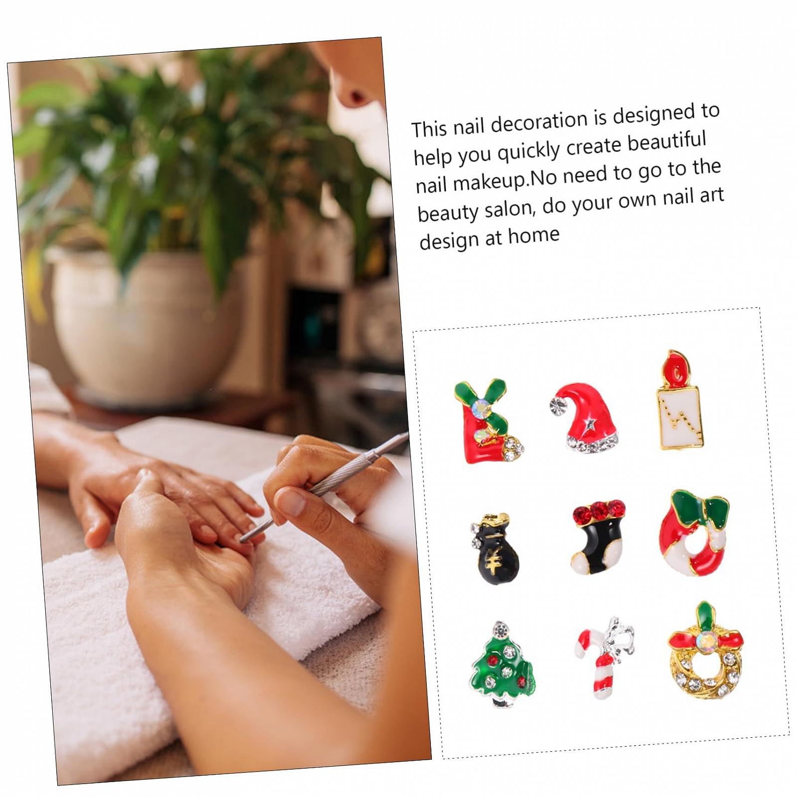 Украшения для ногтей Тип Рождественские ABOOFAN Стразы для украшения ногтей для праздничного маникюра и рождественских вечеринок, фото №7