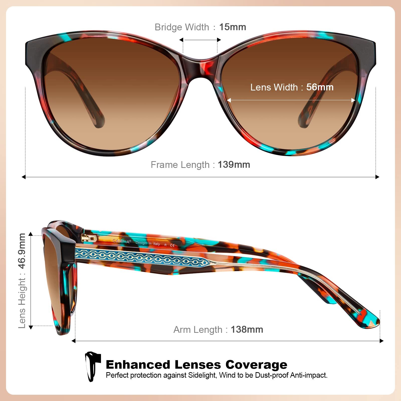 Сонцезахисні окуляри CARFIA Дзеркальні Поляризовані UV400, фото №5