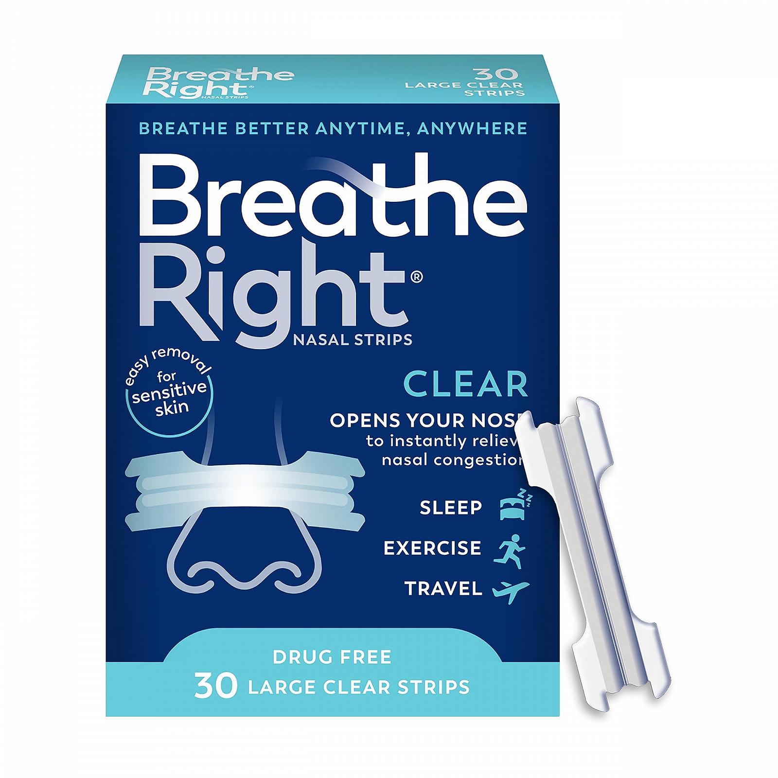 Смужка для носа Breathe Right Clear Large 30 шт, фото №1 Смужка для носа Breathe Right Clear Large 30 шт, фото №1