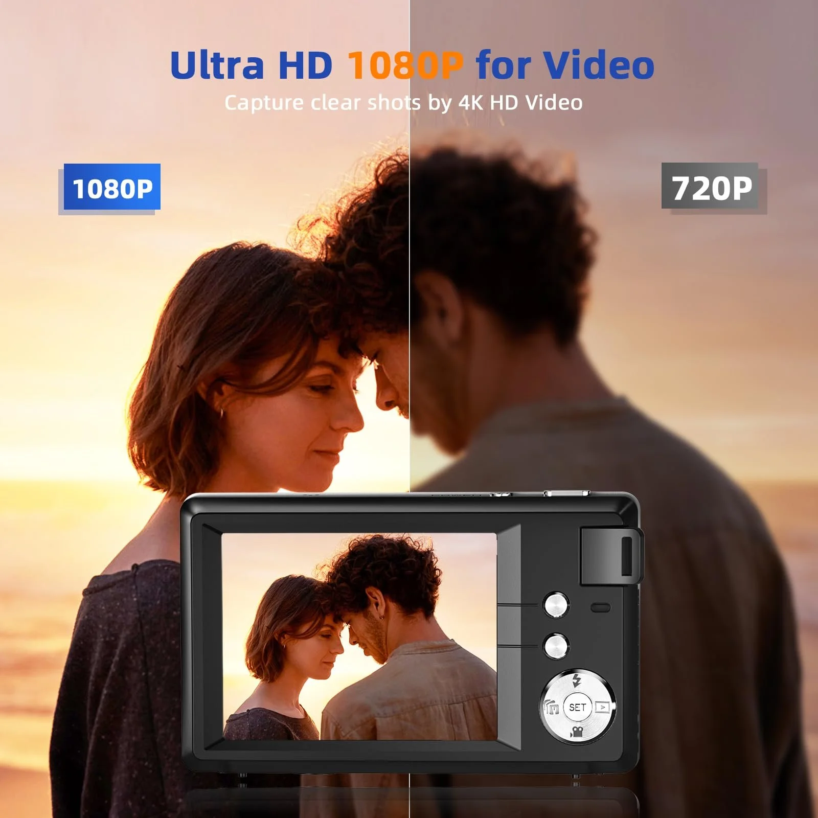 Цифрова фотокамера CCN 48MP 1080P FHD 3,0-дюймовий екран 16X зум 32GB TF-карта Чорний, фото №4