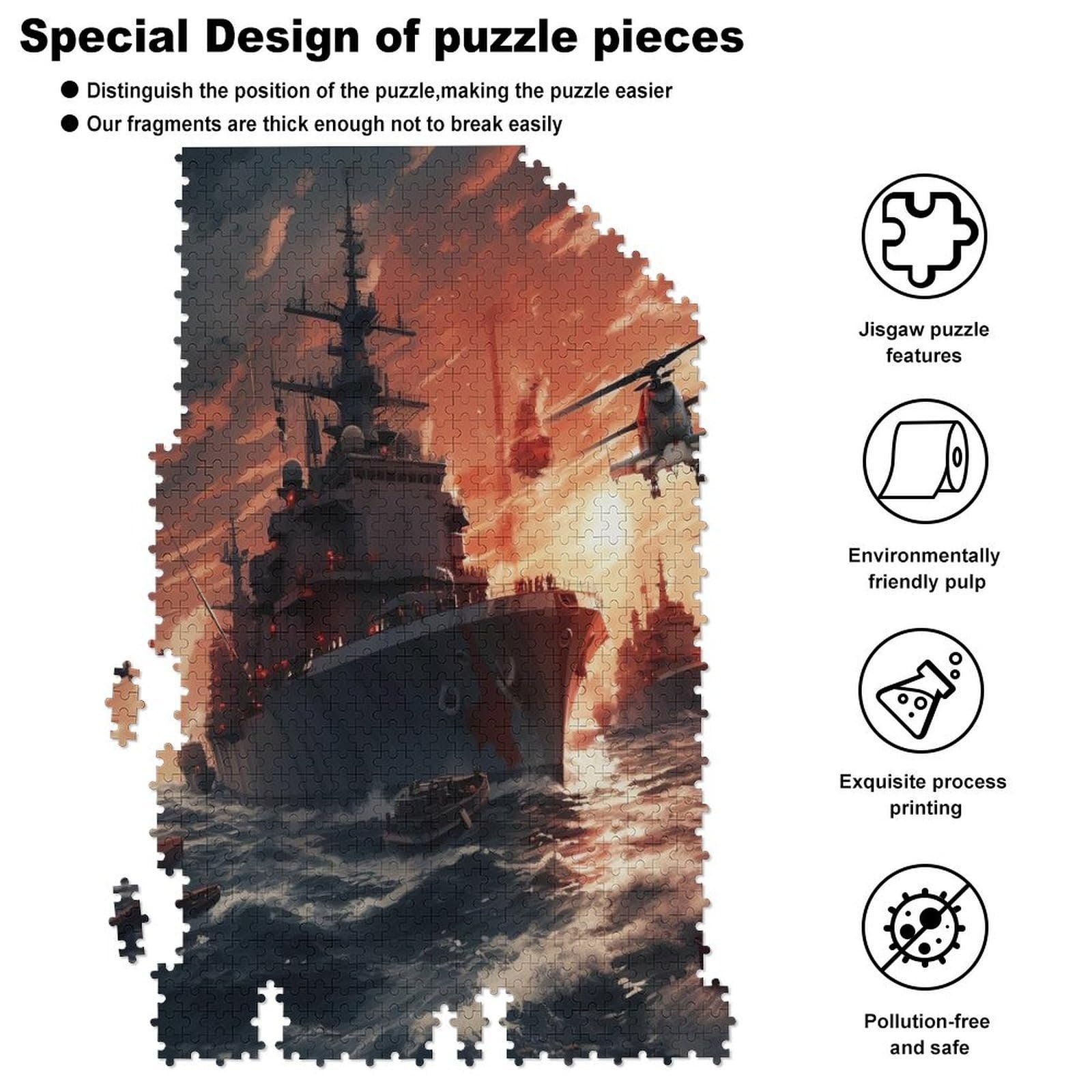 Пазл Warship 1000 деталей Деревянный 78 x 53 см, фото №5