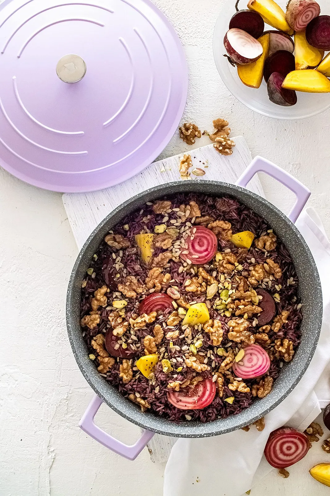 Каструля MasterClass Чавунна кругла з кришкою 4 л Лавандова, фото №10