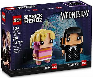 Конструктор LEGO Brick Headz Лего Венсдей и Энид (40750) - Фото 1