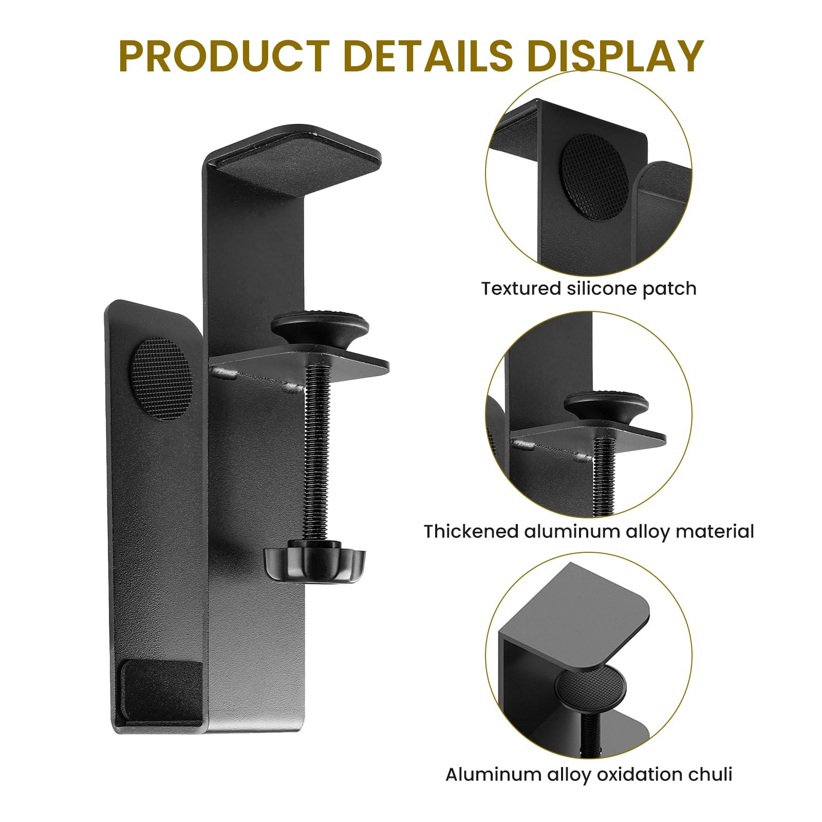 Держатель для ноутбука на стол Generic Подвесной для стола, вертикальная подставка для ноутбука, место для хранения на столе, металлический держатель для ноутбука без сверления Black, фото №3