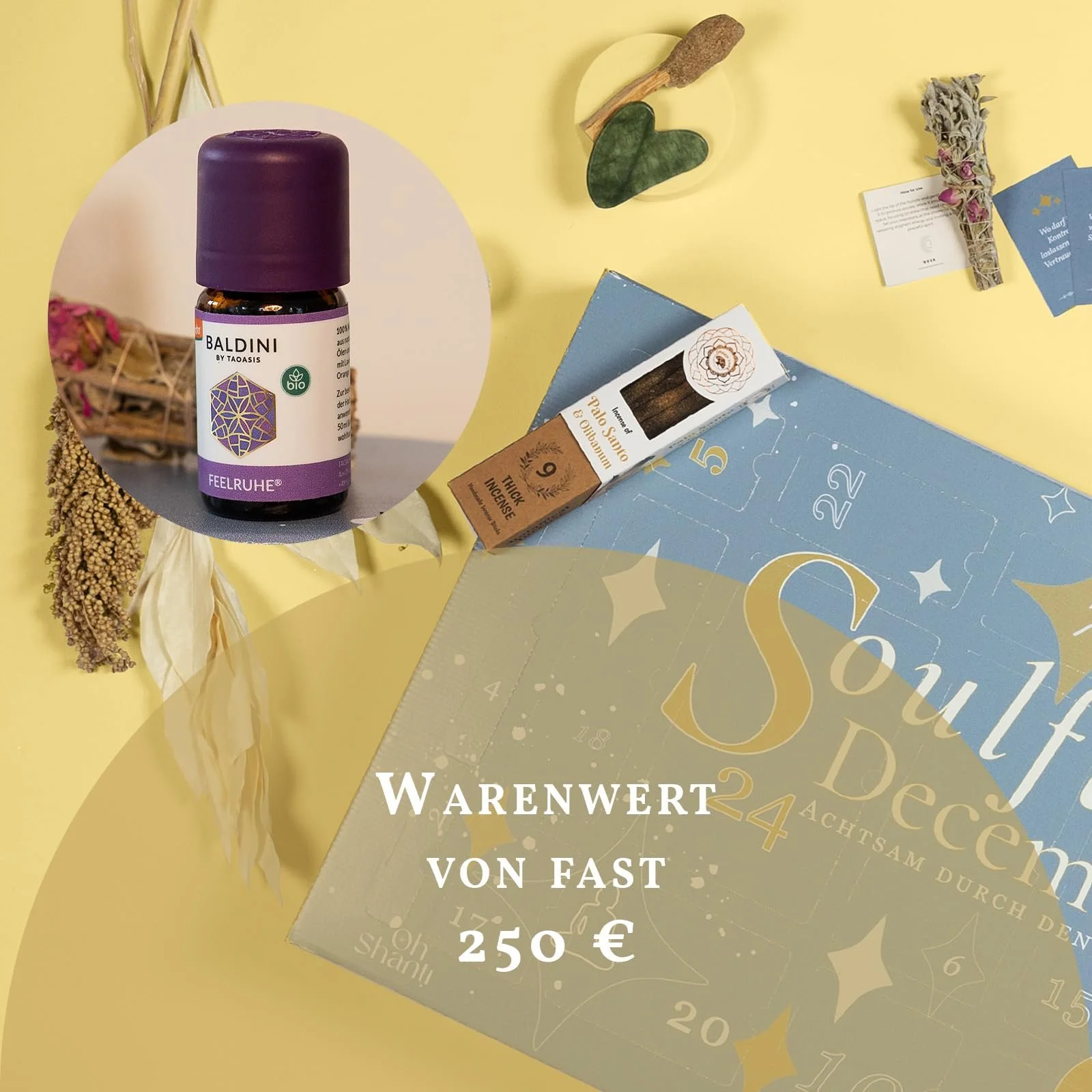 Адвент-календар для догляду за собою 24 високоякісних продукти 100% веганський, бежевий, фото №3