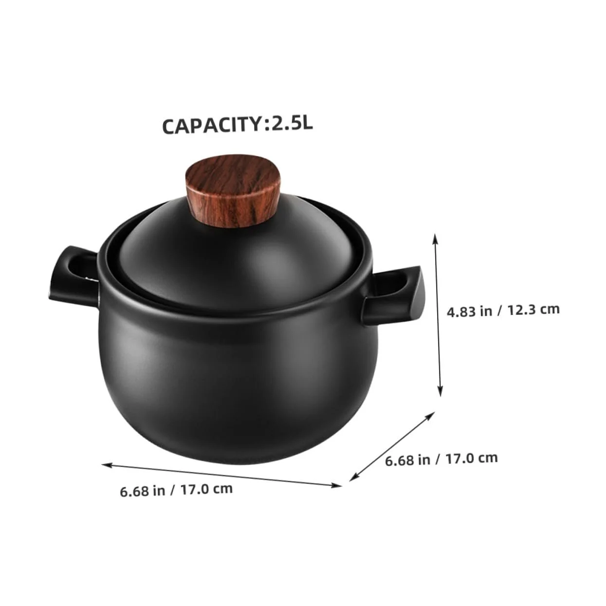 Кастрюля Ceramic Cooking Pot 1.8 л керамическая с крышкой, фото №7