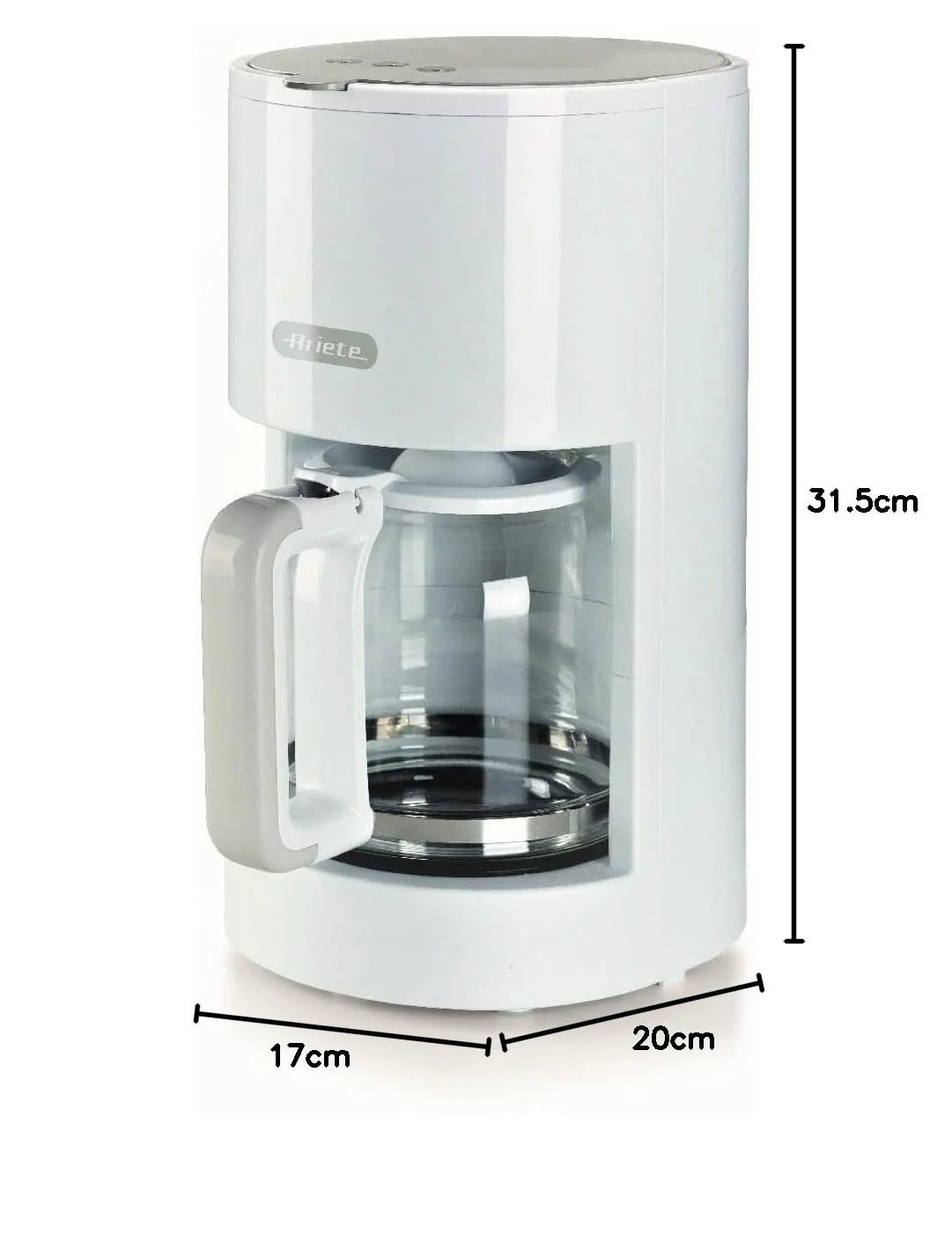 Фильтрационная кофемашина Ariete Breakfast 1395 12 чашек индикатор уровня воды подогрев моющийся фильтр защита от капель Белая, фото №4