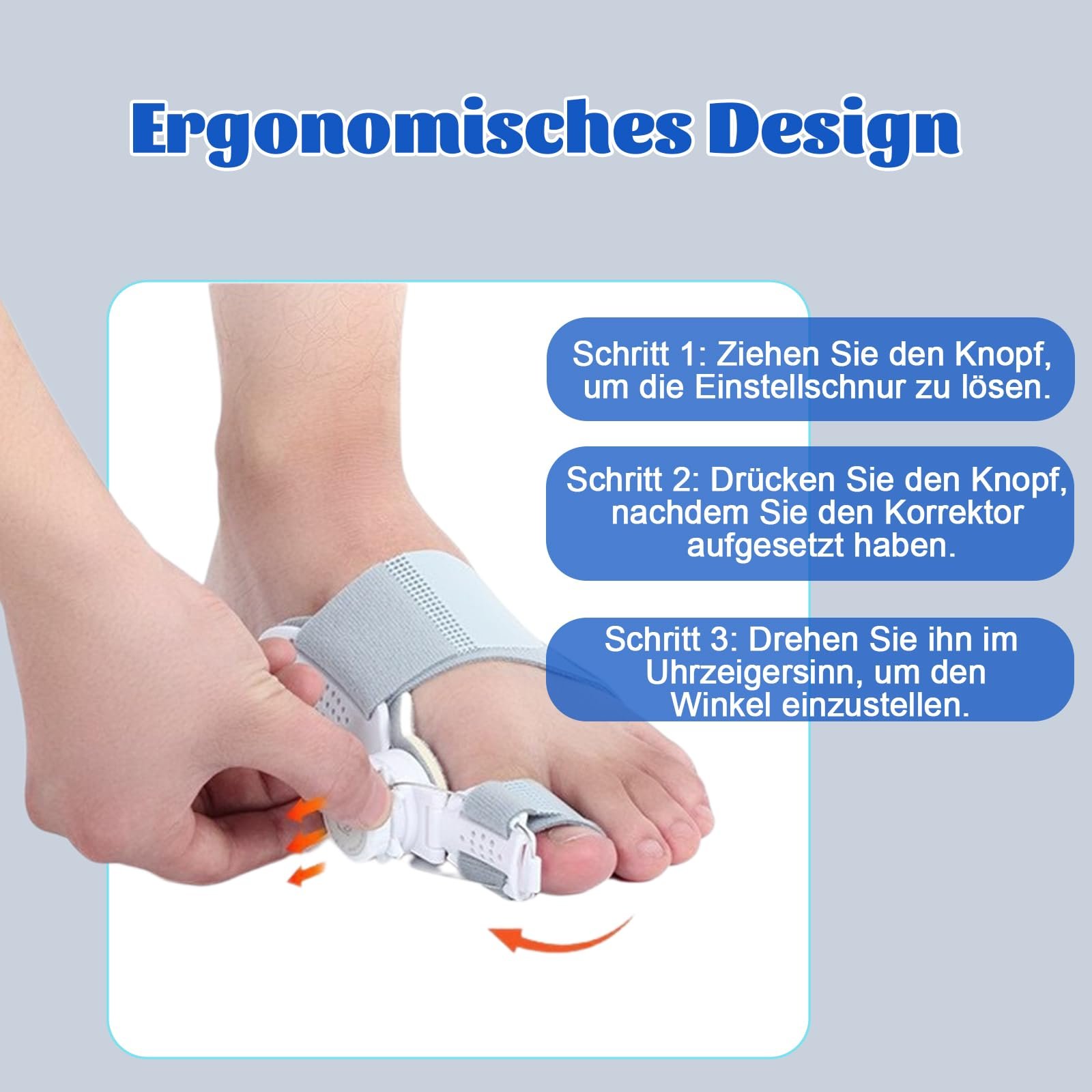 Коректор великого пальця стопи Регульована ортопедична кнопка, фото №2