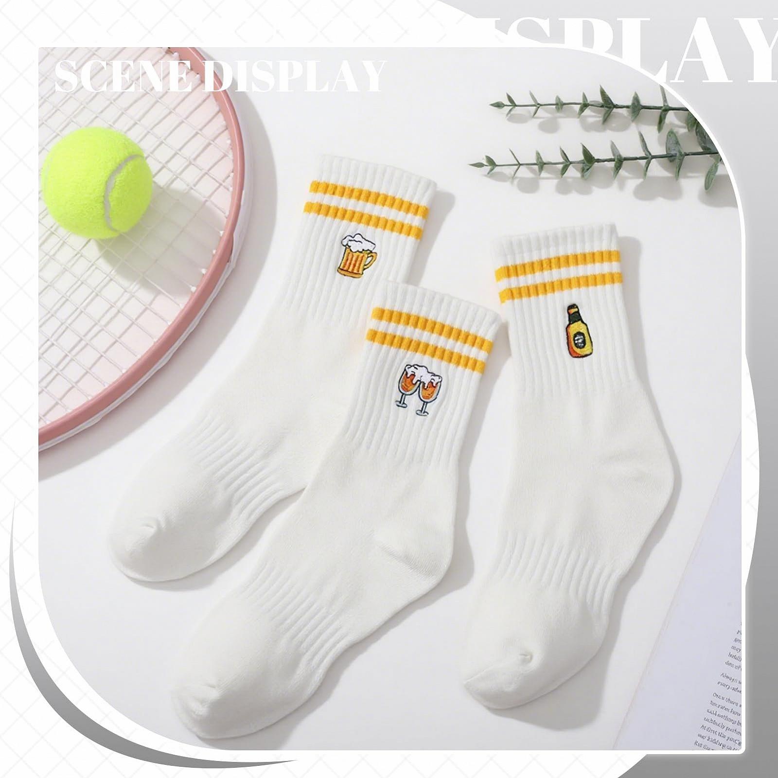Носки Aperol 3 пары 39-42 Белые Теннисные носки Спортивные носки с рисунком Хлопковые носки для работы, фото №7