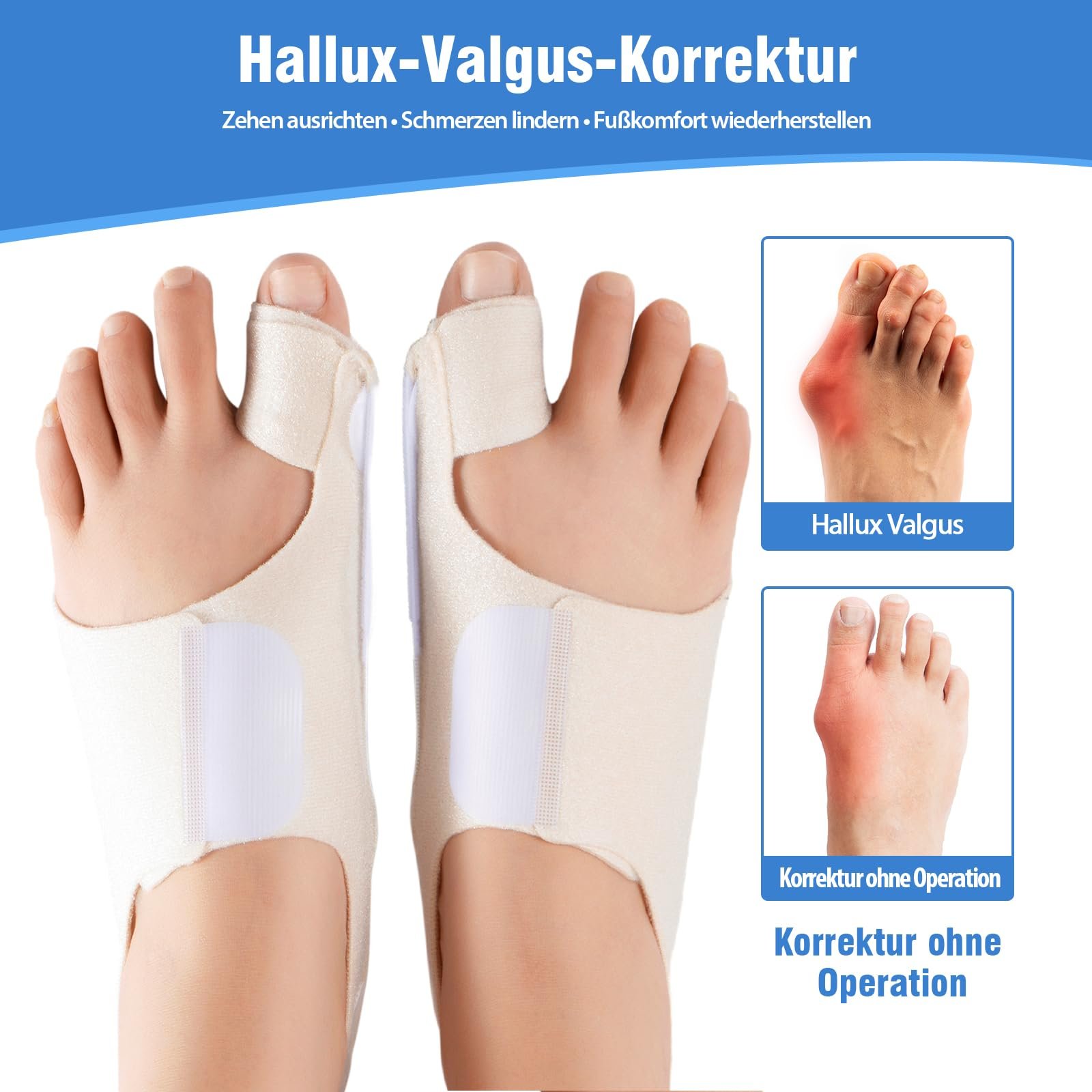 Шина Hallux Valgus для чоловіків та жінок Регульований бандаж Hallux Valgus з гелевою подушечкою, фото №5