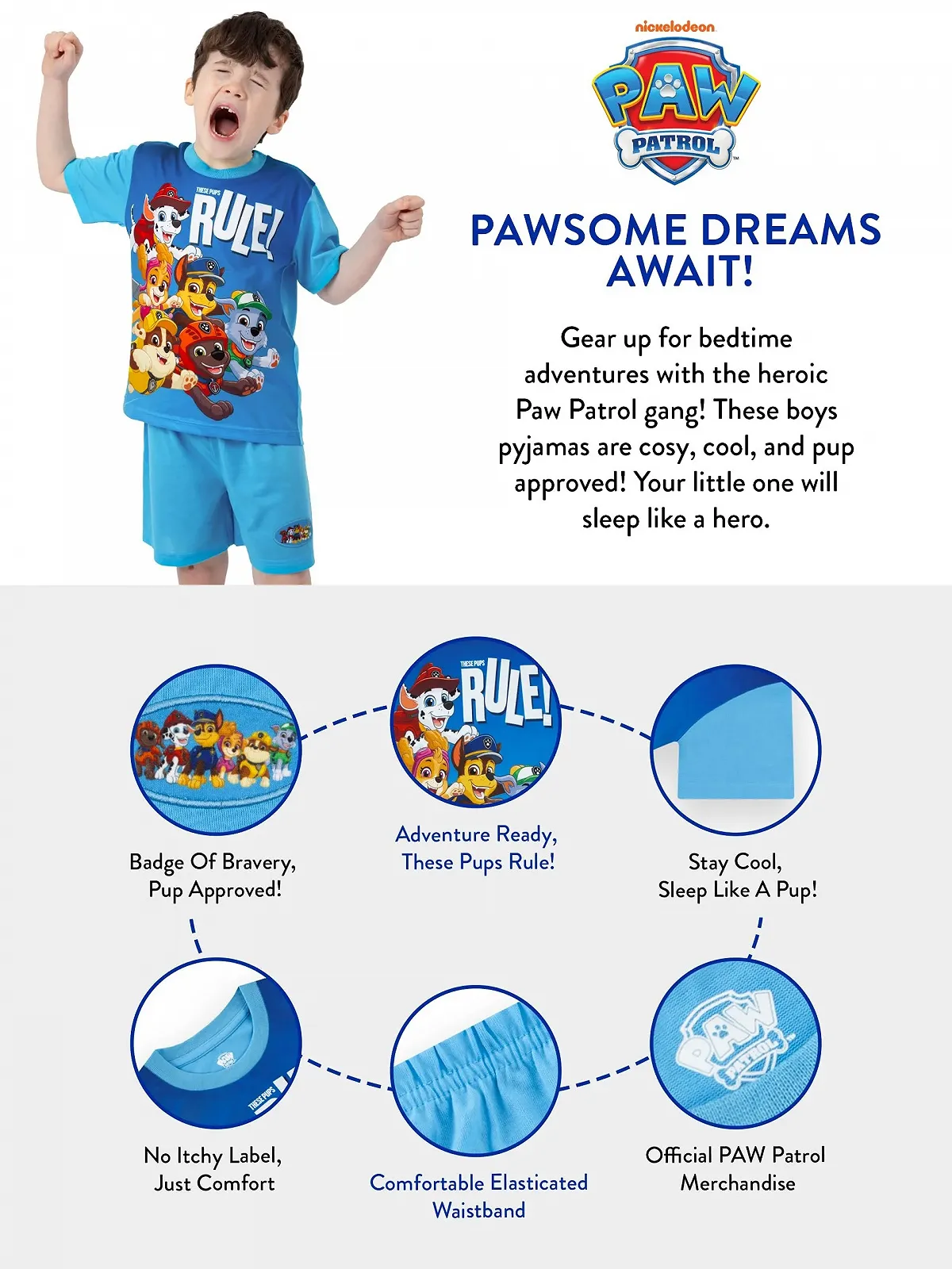 Піжама Paw Patrol Marshall Chase, для хлопчиків, коротка, літня, фото №6