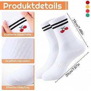 Теннисные носки Унисекс с фруктовым узором 4 пары, размер 38-42, белые synthetic.ua - Фото 1