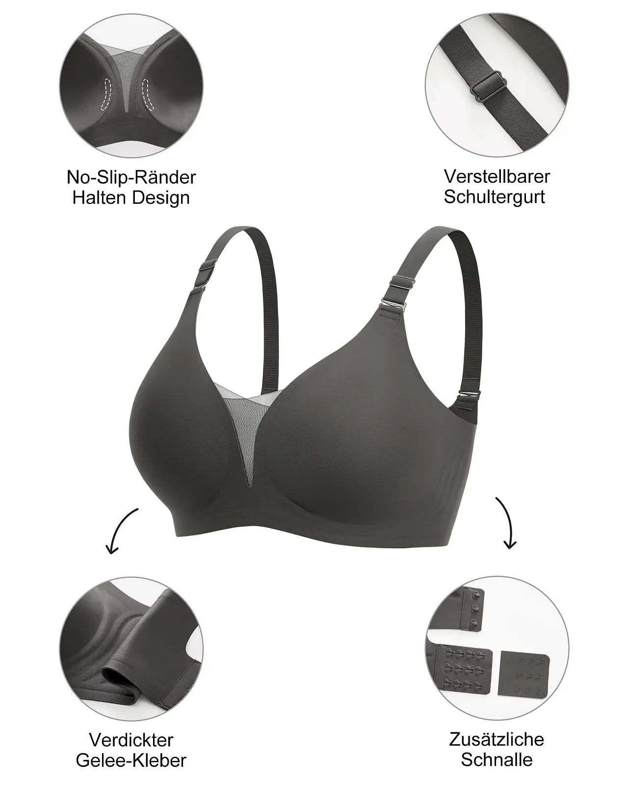 Бюстгальтер-бралетт SHARICCA без косточек, V Neck, сетчатый, Push Up, комфортный, воздухопроницаемый, бесшовный, T Shirt, с уплотнителем, фото №4 Бюстгальтер-бралетт SHARICCA без косточек, V Neck, сетчатый, Push Up, комфортный, воздухопроницаемый, бесшовный, T Shirt, с уплотнителем, фото №4