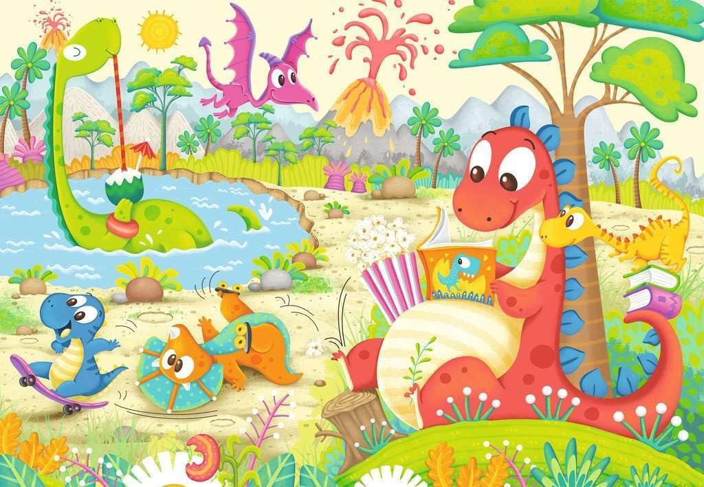 Детский пазл Ravensburger Favourite Dinosaurs 2 x 12 элементов, фото №4