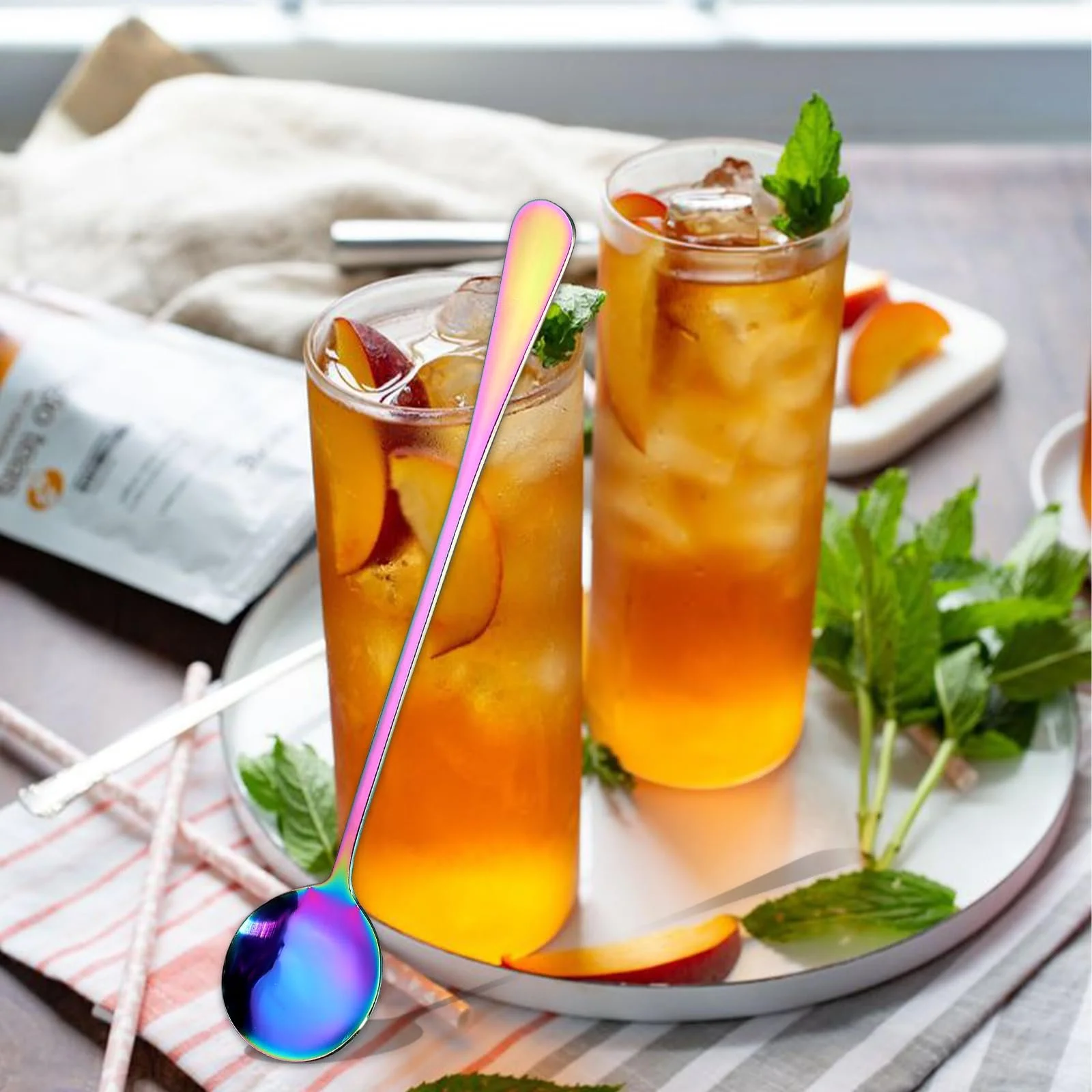 Набір з 4 кавових ложок з нержавіючої сталі, десертні, фото №4