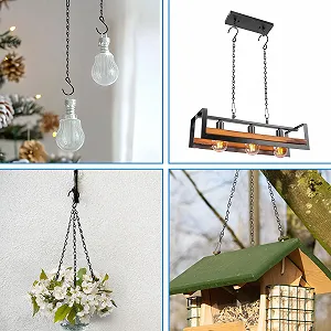 Ланцюги для підвісних кошиків Yolev 12 шт. 24 см металеві з гачками Black synthetic.ua - Фото 1